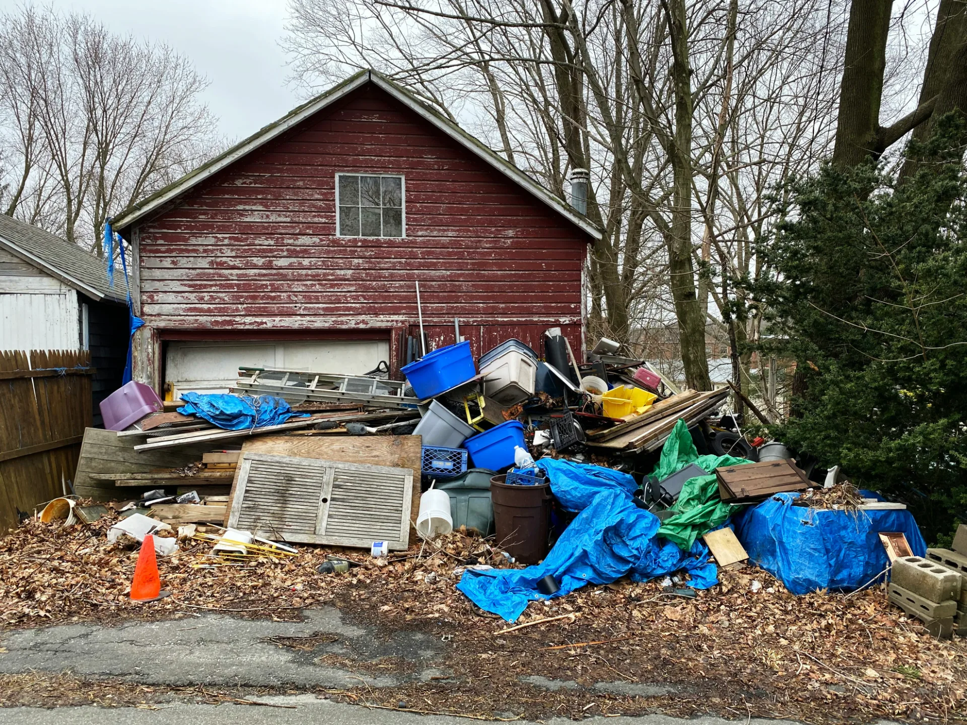 Messy worksite ready for a dumpster